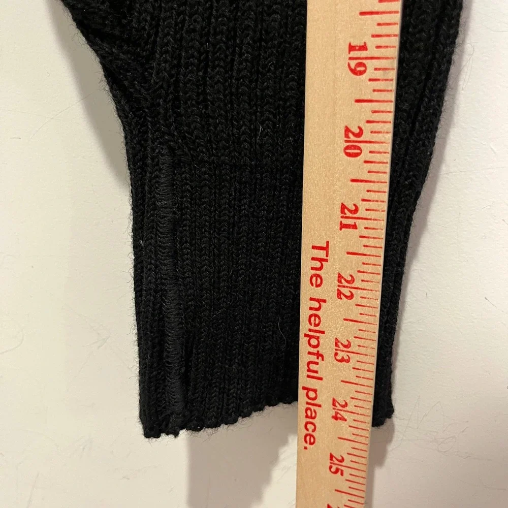 Scharf & Breit Mens V-Neck Wool Commando Sweater Black Type I Ribbed USA M